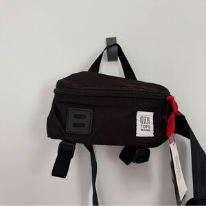 Topo Designs Black Waist Pack with Red Accent